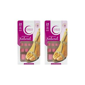 Unhas Postiças Fhaces Para Os Pes Color Salmao Com 24Un- 2Un