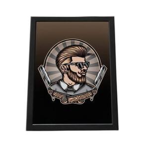 Quadro Com Moldura Barbearia Desenho Homem