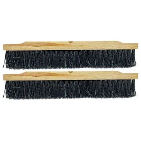 Kit Com 2 Vassoura Escovão Gari Nylon Duro 60Cm Sem Cabo