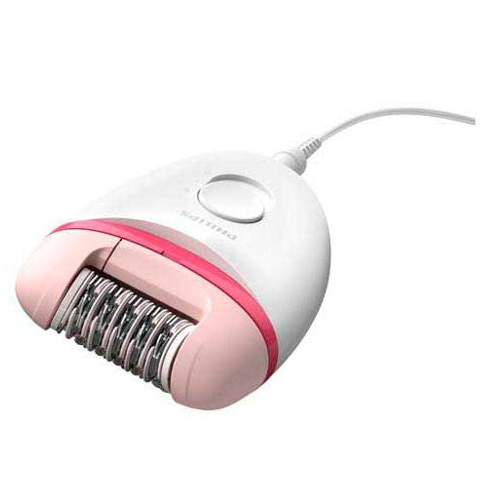 Depilador Philips Satinelle Essential para uso Seco com 02 Velocidades Branco e Rosa + 01 Acessório - BRE235/00
