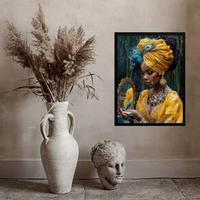 Quadro Decorativo Oxum- Espelho 33X24Cm - Com Vidro
