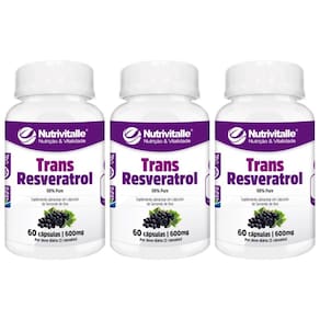 Kit 6 Un - Trans Resveratrol 600Mg 60 Capsulas Nutrivitalle