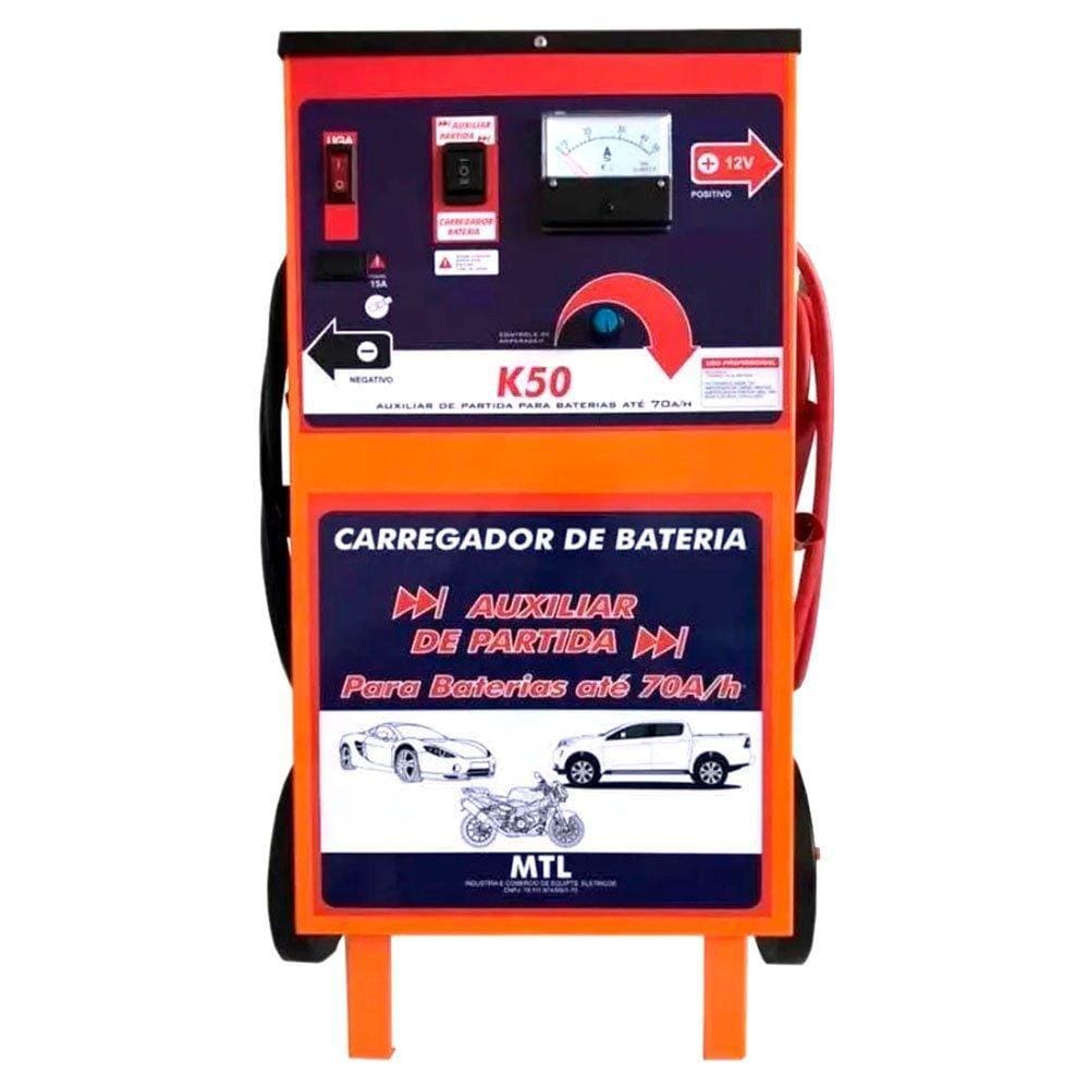Carregador de Bateria Rápido/Lento 12V 50A Auxiliar Partida