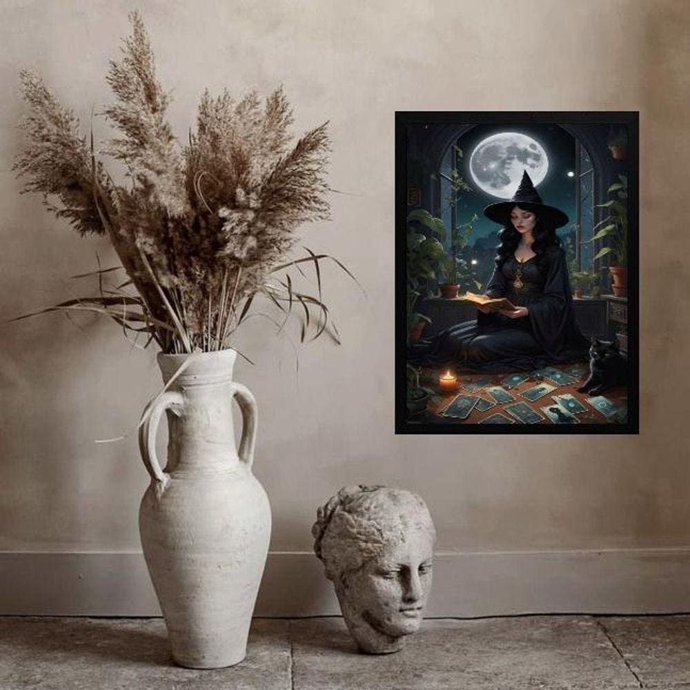 Quadro Bruxa Vidente - Tarot 33X24Cm