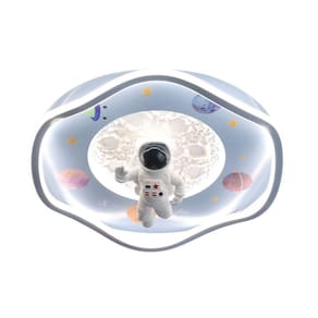 Plafon de Sobrepor Astronauta Azul 48cm Led 22W 3 em 1 Bivolt LA1025 Delis