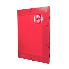 Pasta Aba Elástica Ofício Com Lombo 2Cm Onda Vermelho Dac