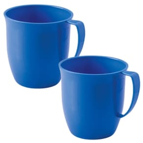 Caneca Infantil de plástico com alça 300ml azul 2 unidades Plasutil ref.2207