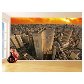 Papel De Parede 3D Cidade São Paulo Prédios Céu 3,5M Ncd333