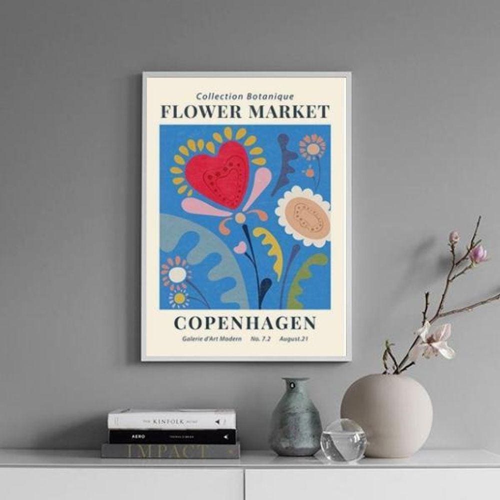 Quadro Poster Flower Market - Copenhagen 33X24Cm