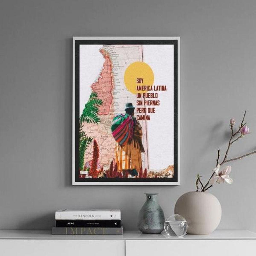 Quadro Decorativo Soy Latino Americano 33X24Cm - Com Vidro