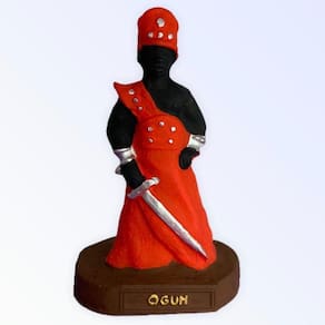 Escultura Orixá Ogum Em Resina 10 Cm - Selecione A Cor