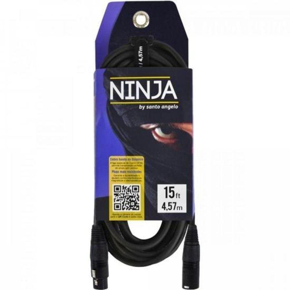 Cabo XLR Macho x XLR Fêmea 4,57m Ninja LW B Santo Angelo [F002]
