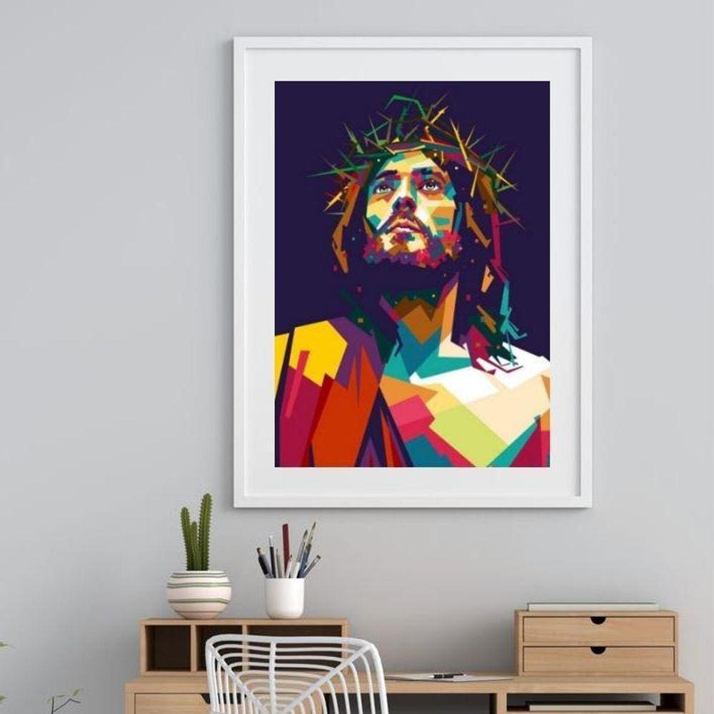 Quadro Moderno Jesus- 60X48Cm