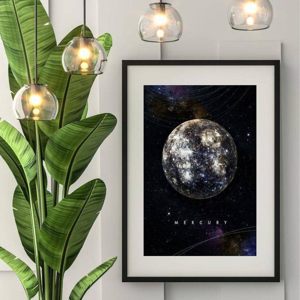 Quadro Planeta Mercúrio - 60X48Cm