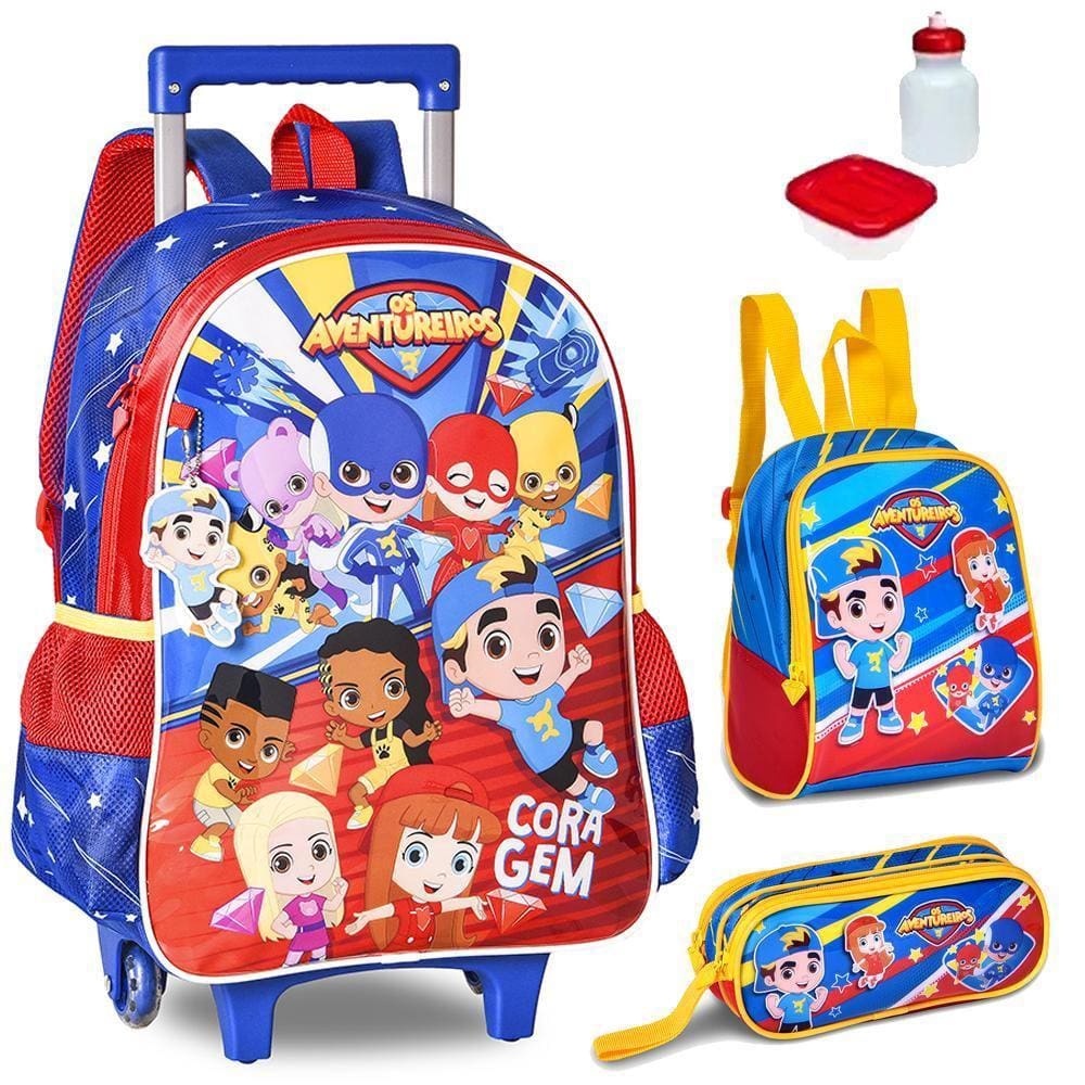 Mochila Infantil Aventureiros Escolar Luccas Neto 2 em 1