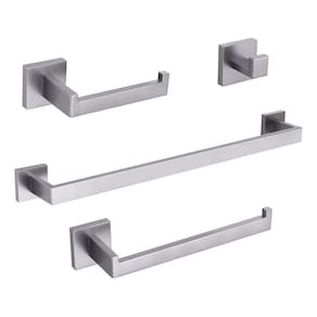 Kit Acessórios Para Banheiro Luxo Prata Inox Aço Escovado