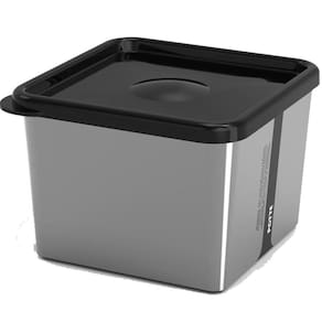 Pote Para Alimentos 850Ml Metallic Quadrado C/Tampa Bpa Free