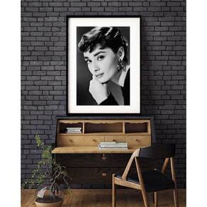 Quadro Decorativo Audrey Hepburn P&B 60X48Cm