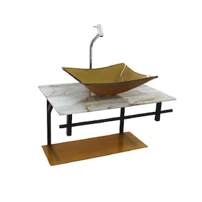Gabinete Vidro Banheiro 60Cm Retangular Ap Slim Mármore
