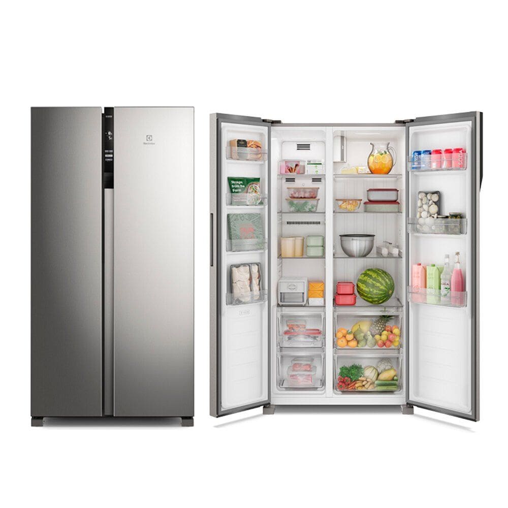 Geladeira Electrolux Frost Free 2 Portas 435 Litros Inverter Side by Side - Geladeira Electrolux Frost Free Side by Side Inverter
