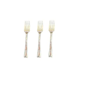 Pacote Com 72 Un Mini Garfo Prata Luxo Descartável 10Cm