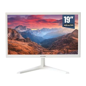 Monitor 19` HD LED, 60hz, HDMI, VGA, 3.6ms Branco - MYMAX