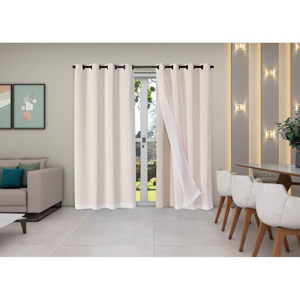 Cortina Classic 2,80 X 2,30 Sala Quarto Janela Cozinha Cáqui