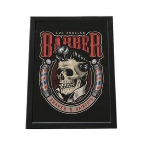 Quadro Com Moldura Barber Los Angeles Caveira