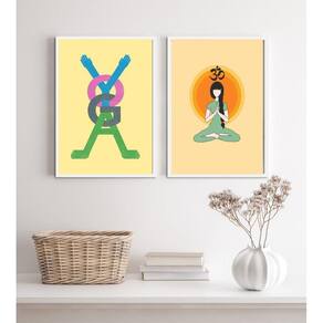 Kit 2 Quadros Decorativos Yoga- Namastê 33X24Cm