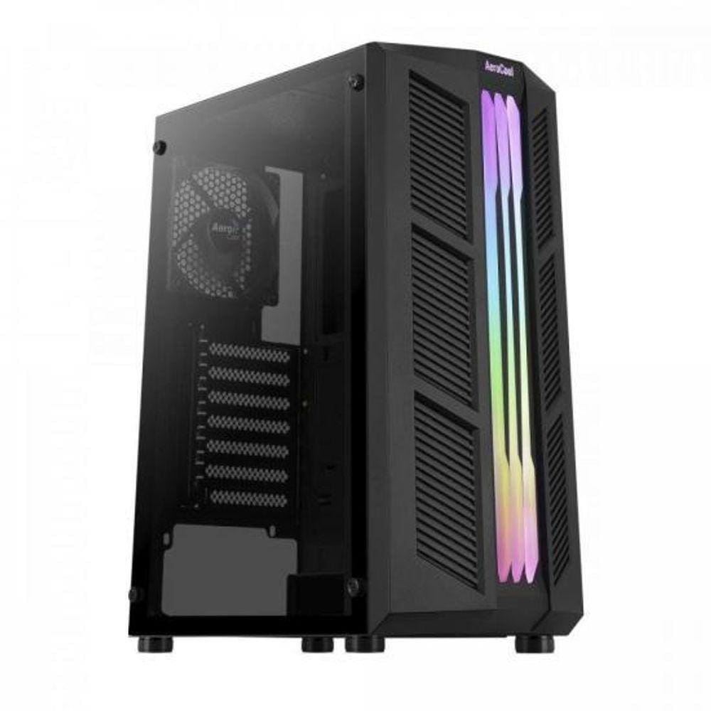 Gabinete Gamer Aerocool Prime Preto RGB Lateral Vidro [F002]