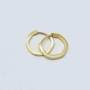 Brinco Argola Geométrica Ouro Dourado Brx0296