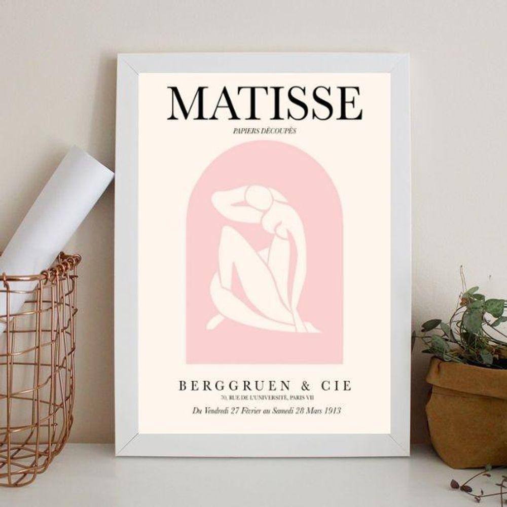 Quadro Arte Matisse Rosa Pink 45X34Cm - Com Vidro