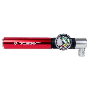 Mini Bomba De Ar Tsw Com Manômetro -Vermelho