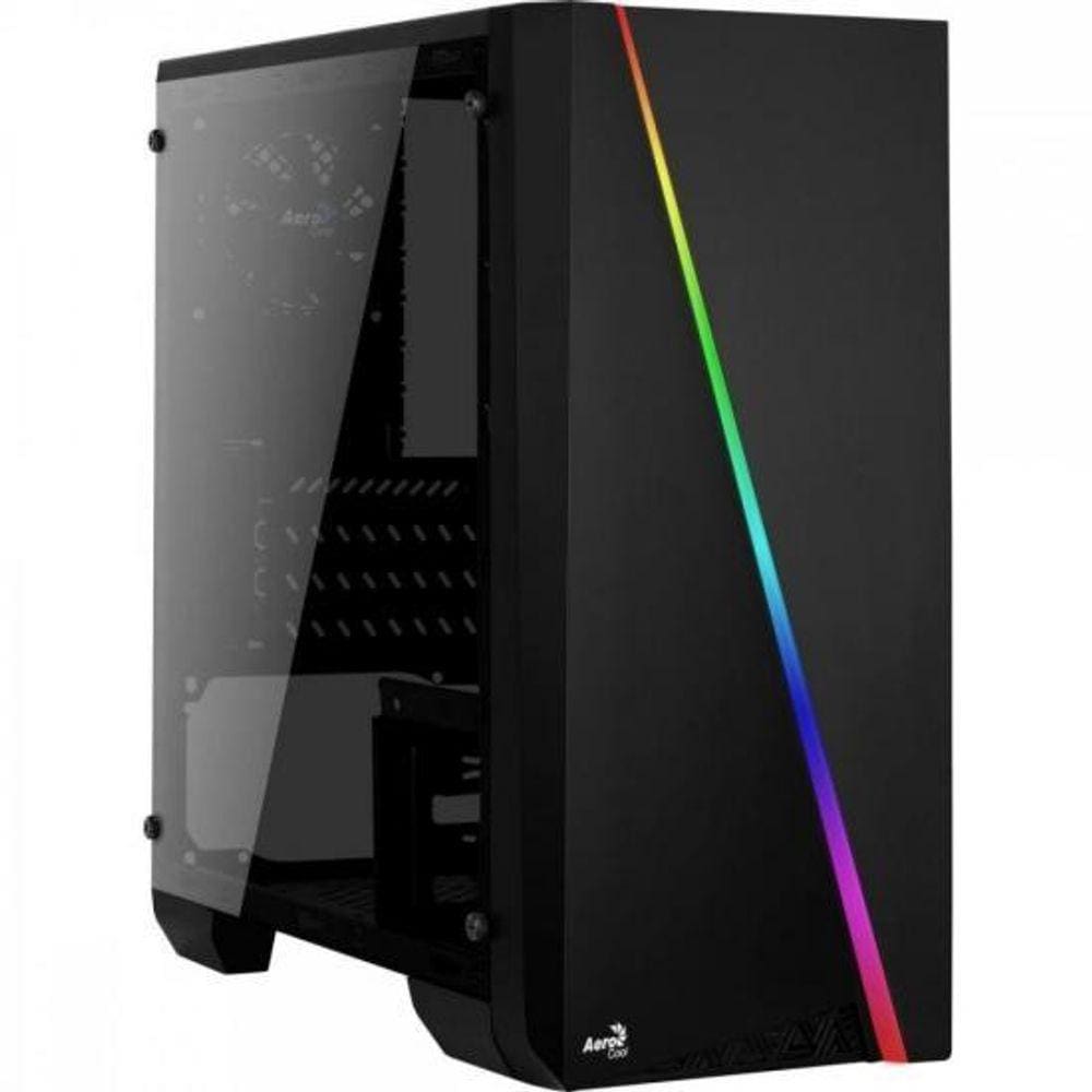 Gabinete Gamer Aerocool Mini Cylon Preto RGB Lateral Acrílico [F002]