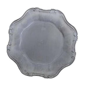 Kit Sousplat Mesa Posta Cinza 33Cm 2 Lugares Jantar Luxo