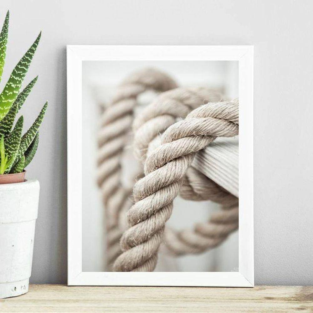 Quadro Coleção Praia Soft - Corda 24X18Cm - Com Vidro