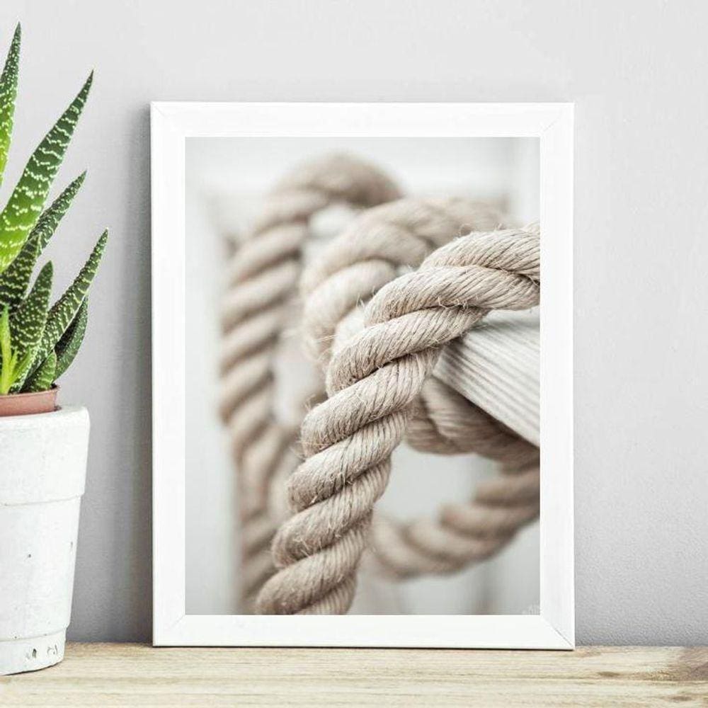 Quadro Coleção Praia Soft - Corda 45X34Cm - Com Vidro