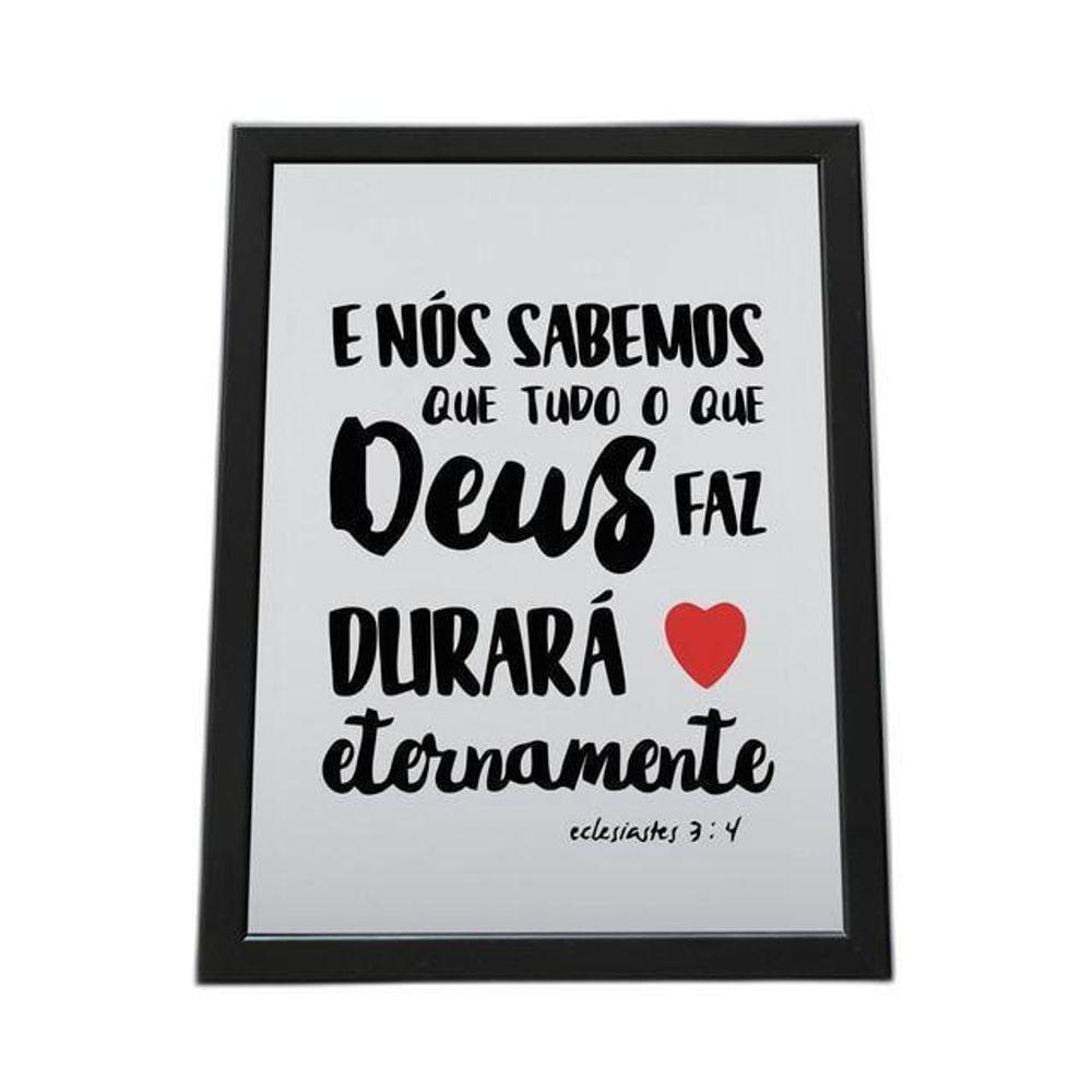 Quadro Com Moldura Deus Eternamente A4