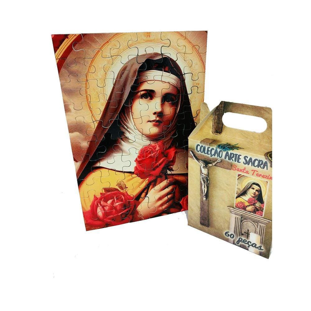 Quebra-Cabeça Exclusivo Santa Terezinha 60 Peças + Terço