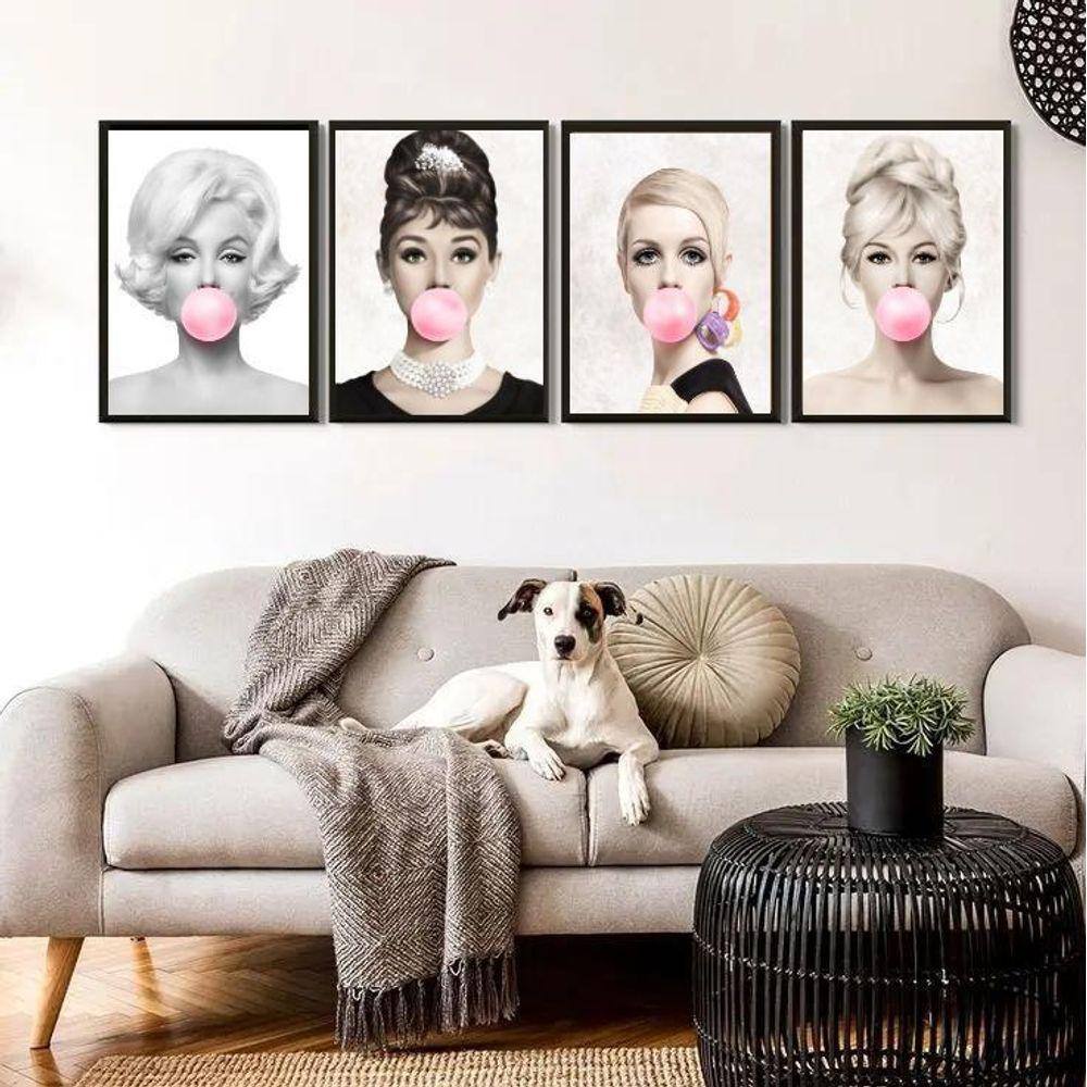 Kit 4 Artistas Bubble Gum Rosa 45X34Cm