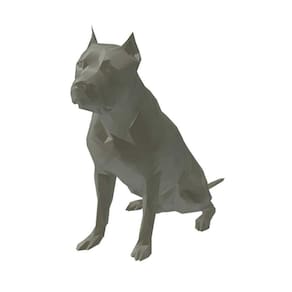 Pitbull Low Poly Geométrico Decoração 3D 14Cm