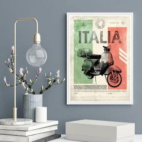 Quadro Decorativo Vintage Vespa Itália 33X24Cm