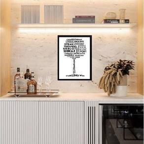 Quadro Minimalista Tipos De Vinho 33X24Cm