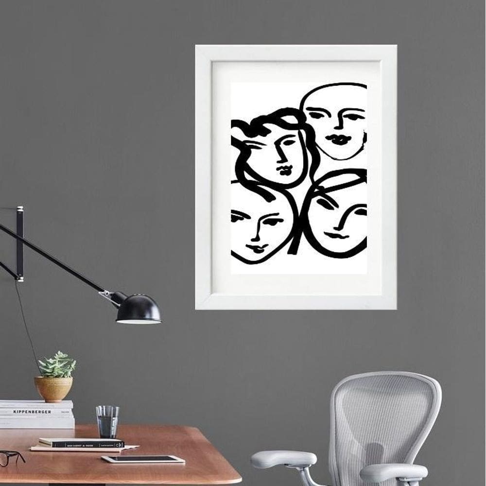 Quadro Matisse Faces Mulheres 60X48Cm