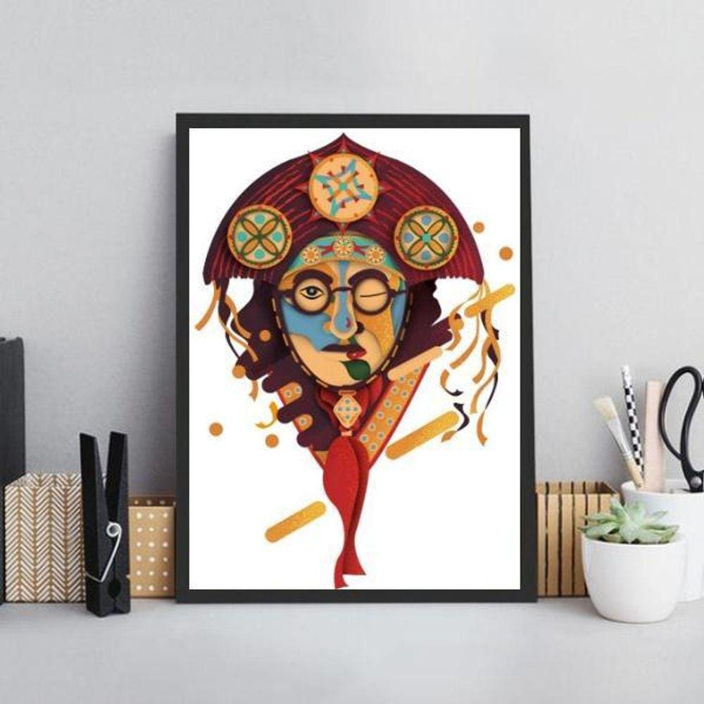 Quadro Decorativo Arte Cangaceiro 24X18Cm