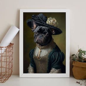 Quadro Bulldog Francês Pretinha - Lady 24X18Cm