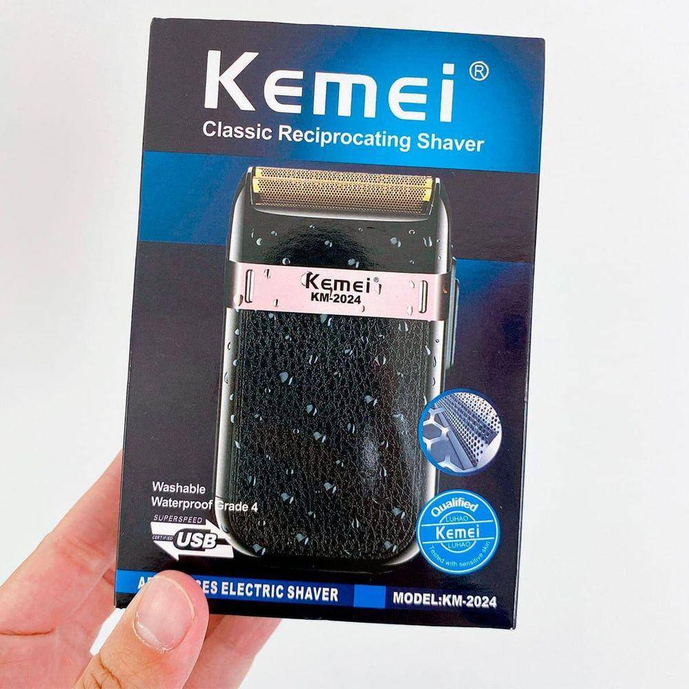 Barbeador Shaver Recarregvel Kemei Km-2024 Preto 100V/240V