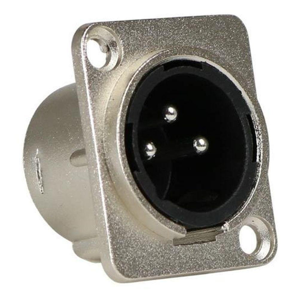 Conector Xlr Canon Macho Para Painel 3 Pinos Sa2X