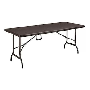 Mesa Dobravel Portatil Rattan Vime 1,80M Vira Maleta Camping