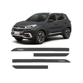 Friso Escrita Cromada Chery Tiggo 5 Cinza Escuro Metálico